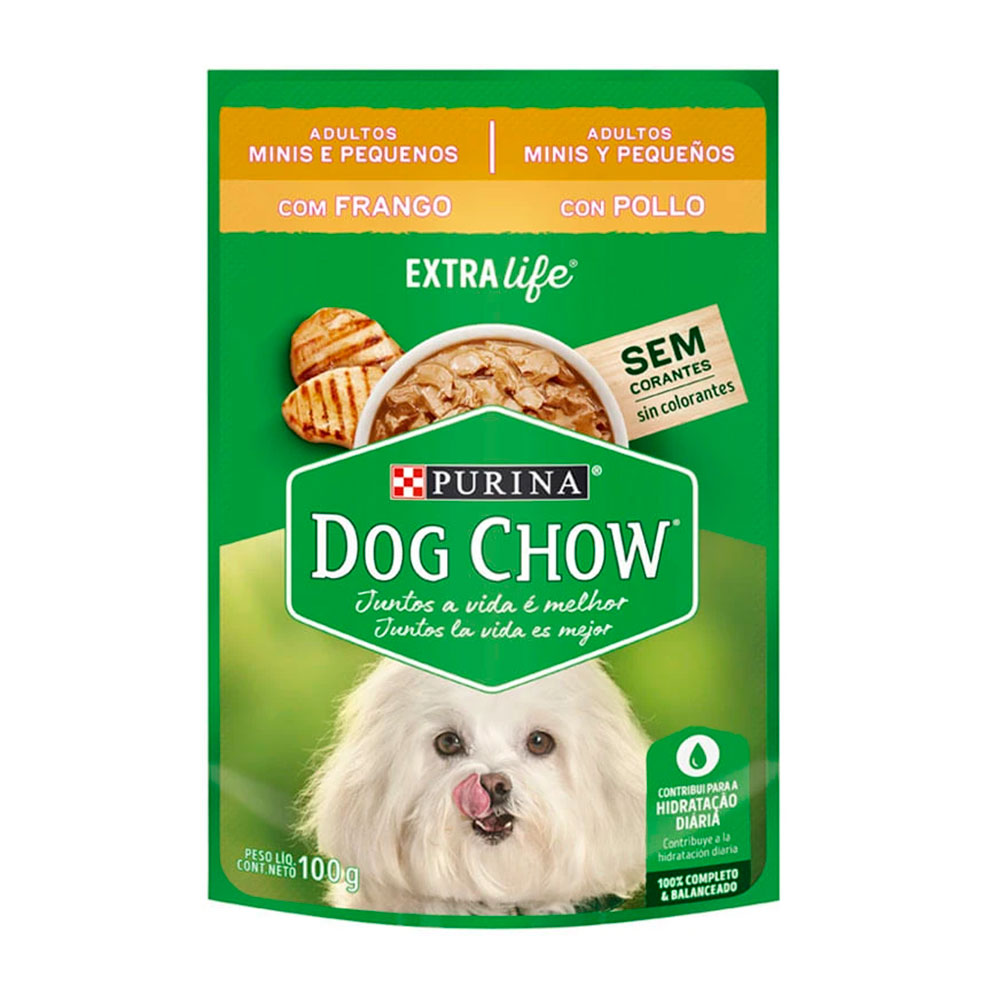 Ração Úmida Dog Chow Para Cães Adultos Raças Pequenas Sabor Frango 100g