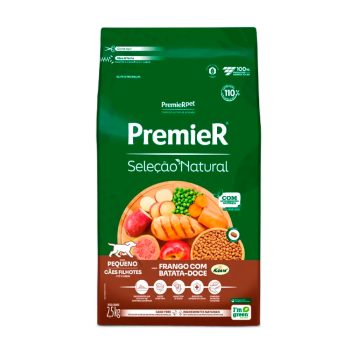 Ração Seleção Natural Premier Para Cães Filhotes Raças Pequenas Sabor Frango Com Batata Doce 2,5kg