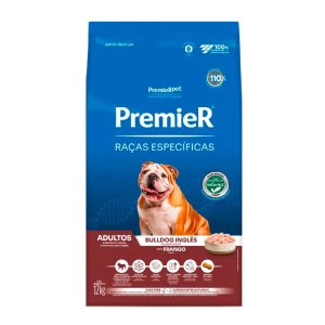 Ração Premier Raças Específicas Bulldog Inglês Cães Adultos Frango 12kg