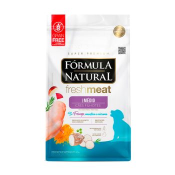 Ração Fórmula Natural Freshmeat Cães Filhotes Porte Médio Frango 12kg