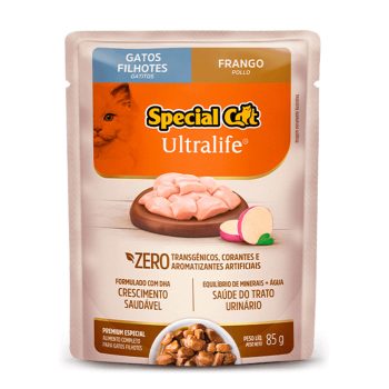 Ração Úmida Special Cat Ultralife Sachê Gatos Filhotes Frango 85g