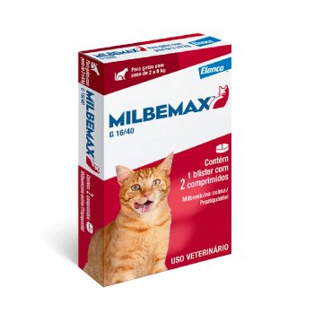 Vermífugo Milbemax G Para Gatos de 2kg a 8kg Elanco 2 Comprimidos