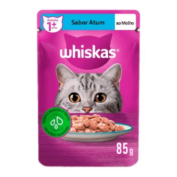 Ração Úmida Whiskas Sachê Gatos Adultos Atum ao Molho 85g
