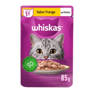 Ração Úmida Whiskas Sachê Gatos Adultos Frango ao Molho 85g