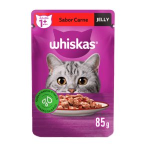 Ração Úmida Whiskas Sachê Jelly Gatos Adultos Carne 85g