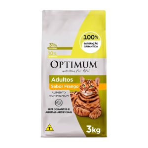 Ração Optimum Para Gatos Adultos 1+ Frango 3kg