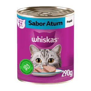 Ração Úmida Whiskas Lata Gatos Adultos Patê de Atum 290g