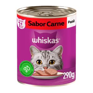 Ração Úmida Whiskas Lata Gatos Adultos Carne 290g