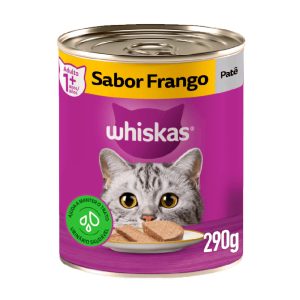 Ração Úmida Whiskas Lata Gatos Adultos Patê de Frango 290g