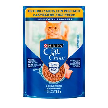 Ração Úmida Cat Chow Gatos Castrados Peixe ao Molho 85g