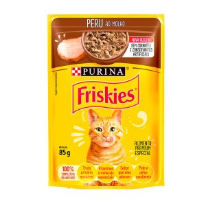Ração Úmida Friskies Sachê Para Gatos Adultos Peru ao Molho 85g