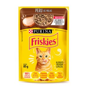 Ração Úmida Friskies Sachê para Gatos Adultos Peru ao Molho 85g