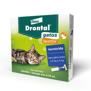 Vermífugo Drontal SpotOn Para Gatos de 2,5kg a 5kg Elanco 1 Bisnaga