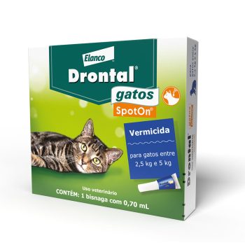 Vermífugo Drontal SpotOn Para Gatos de 2,5kg a 5kg Elanco 1 Bisnaga