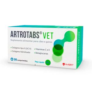 Suplemento Artrotabs Vet Para Cães e Gatos Avert 30 Comprimidos