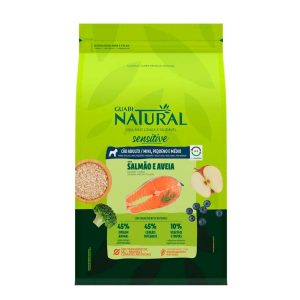 Ração Guabi Natural Sensitive Cães Adultos Porte Mini, Pequeno e Médio Sabor Salmão e Aveia 10,1kg