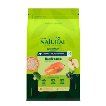 Ração Guabi Natural Sensitive Cães Adultos Porte Mini, Pequeno e Médio Sabor Salmão e Aveia 10,1kg