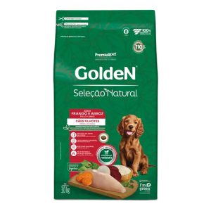 Ração Golden Seleção Natural Cães Filhotes Frango e Arroz 3kg