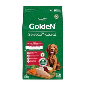 Ração Golden Seleção Natural Cães Filhotes Frango e Arroz 10,1kg