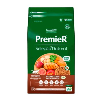 Ração Seleção Natural Premier Para Cães Filhotes Raças Pequenas Sabor Frango Com Batata Doce 1kg