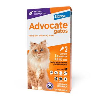 Antipulgas Advocate Para Gatos de 4 a 8kg 0,8ml Combo 3 Pipetas
