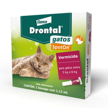 Vermífugo Drontal SpotOn Para Gatos de 5kg a 8kg Elanco 1 Bisnaga