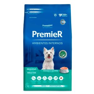 Ração Premier Ambientes Internos Cães Adultos Porte Pequeno Frango e Salmão 2,5kg