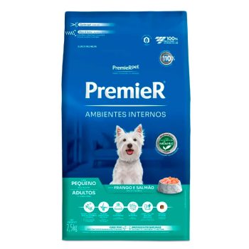 Ração Premier Ambientes Internos Cães Adultos Porte Pequeno Frango e Salmão 2,5kg