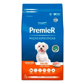 Ração Premier Raças Específicas Maltês Cães Adultos Peru e Arroz 2,5kg