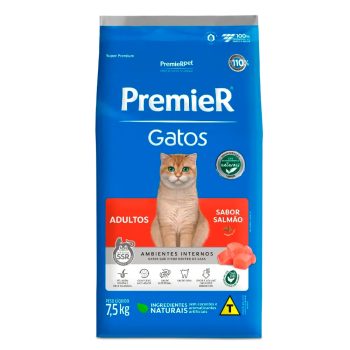 Ração Premier Ambientes Internos Gatos Adultos Salmão 7,5kg