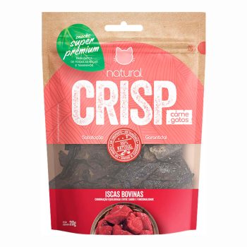 Petisco Snack Natural Crisp Para Gatos Iscas Bovinas 20g