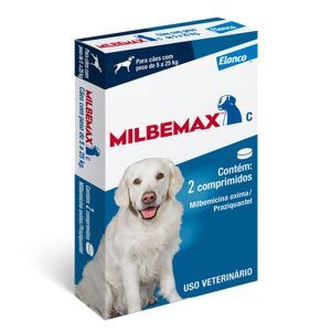 Vermífugo Milbemax C Cães 5kg a 25kg Elanco 2 Comprimidos
