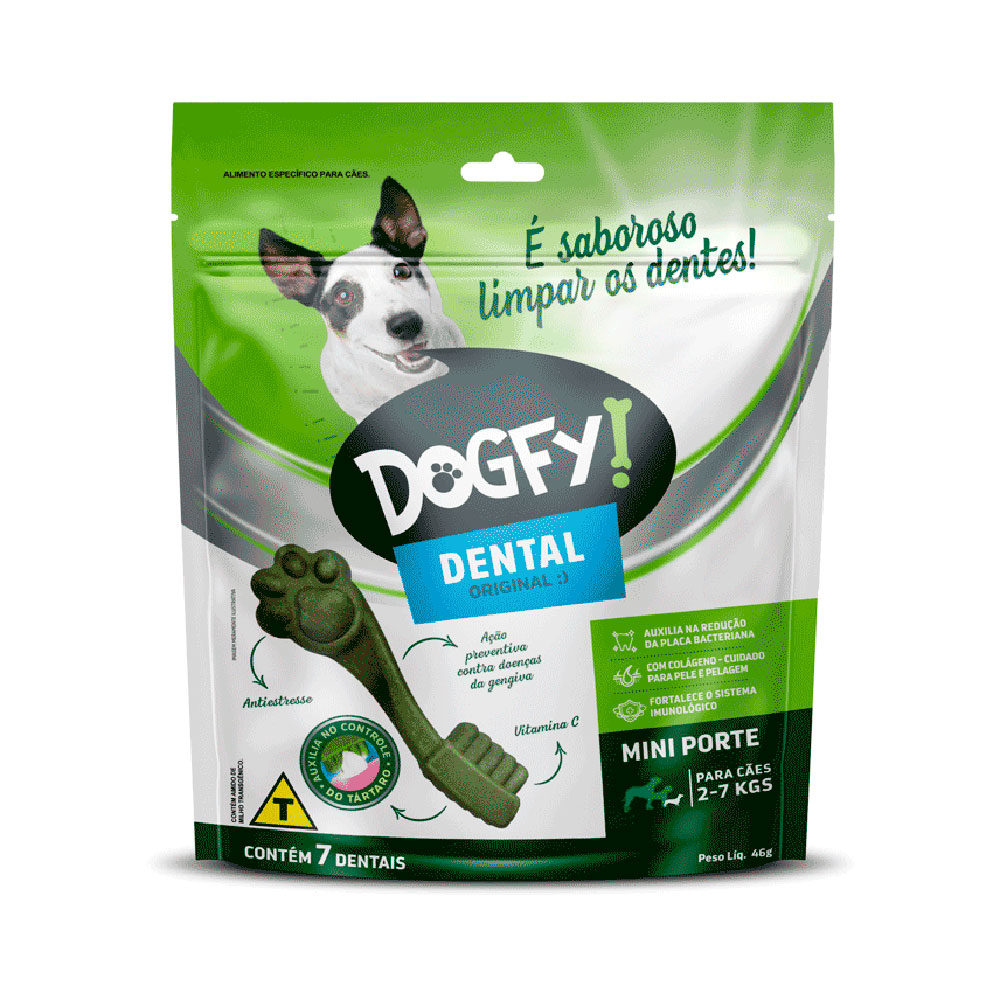 Petisco Snack Dental Dogfy Original Para Cães Porte Mini 7 Unidades