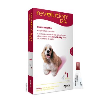 Antipulgas Revolution 12% Para Cães de 10,1 a 20kg - 1 Pipeta