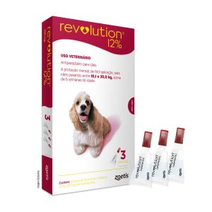 Antipulgas Revolution 12% Para Cães de 10,1 a 20kg - 3 Pipetas