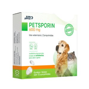 Petsporin 600mg Antibiótico Mundo Animal com 12 Comprimidos