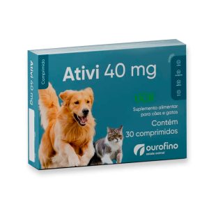 Suplemento Ativi Para Cães e Gatos 40mg Ourofino com 30 Comprimidos