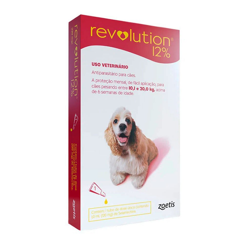 Antipulgas Revolution 12% Para Cães de 10,1 a 20kg - 1 Pipeta
