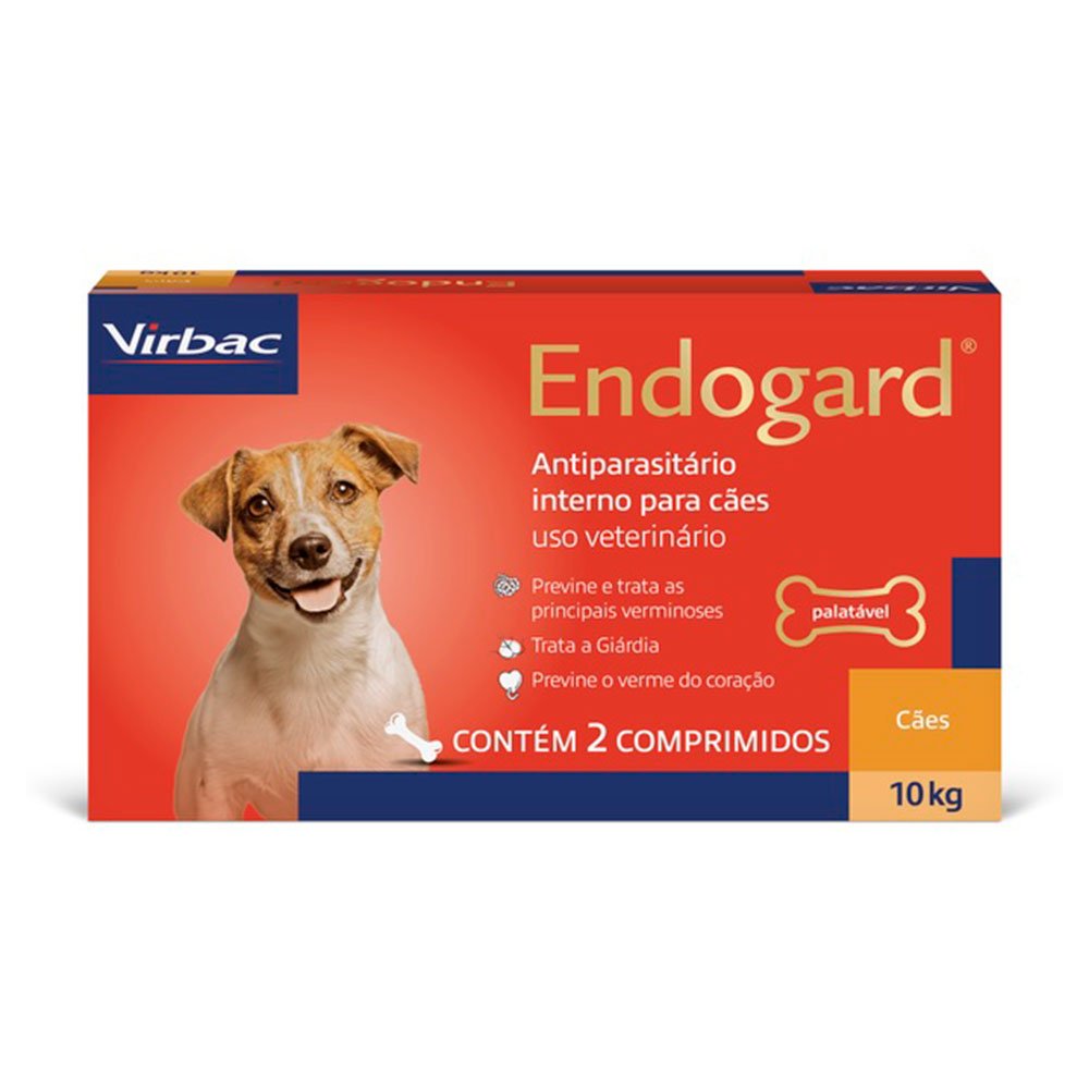Vermífugo Endogard Para Cães até 10kg Virbac - 2 comprimidos