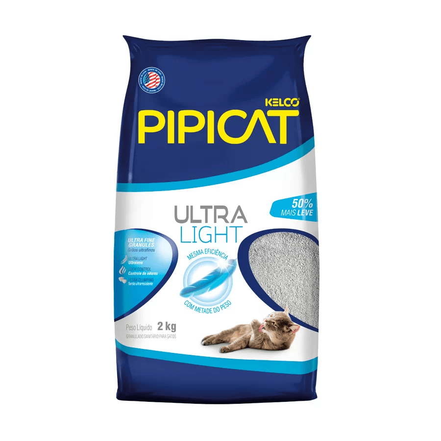 Areia Higiênica Pipcat Ultra Para Gatos - Light 2kg