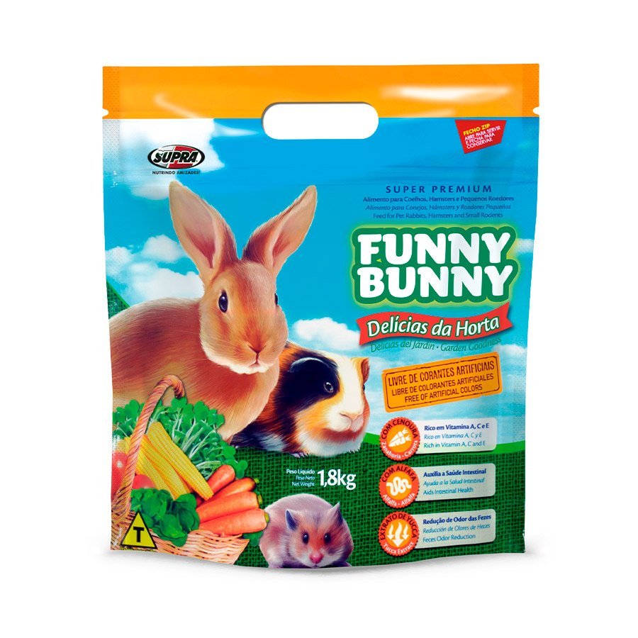 Ração Funny Bunny Delícias da Horta para Roedores - 1,8kg