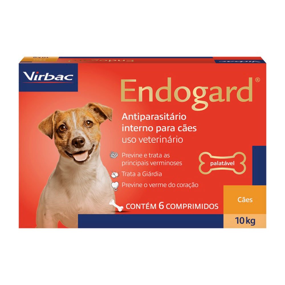 Vermífugo Endogard Para Cães até 10kg Virbac - 6 comprimidos