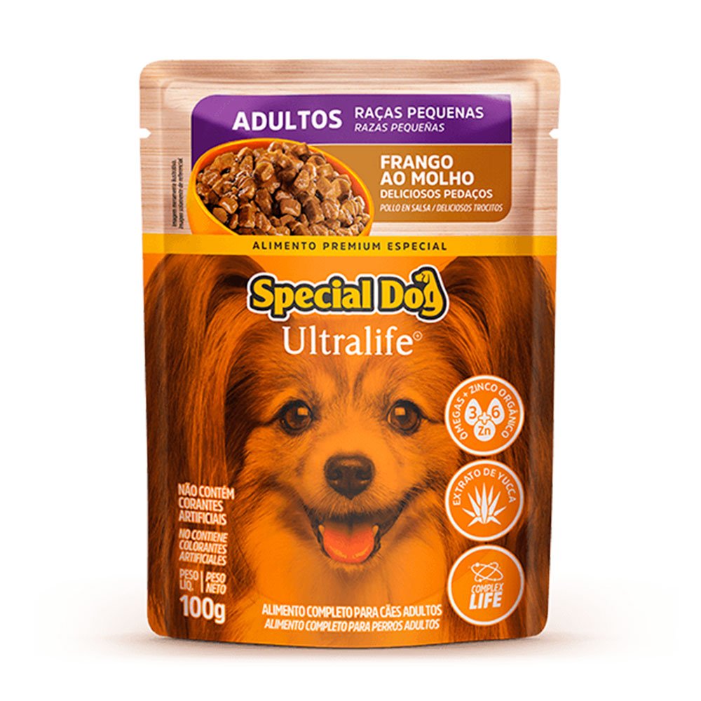 Ração Úmida Special Dog Ultralife Sachê Cães Adultos Raças Pequenas - Frango ao Molho 100g