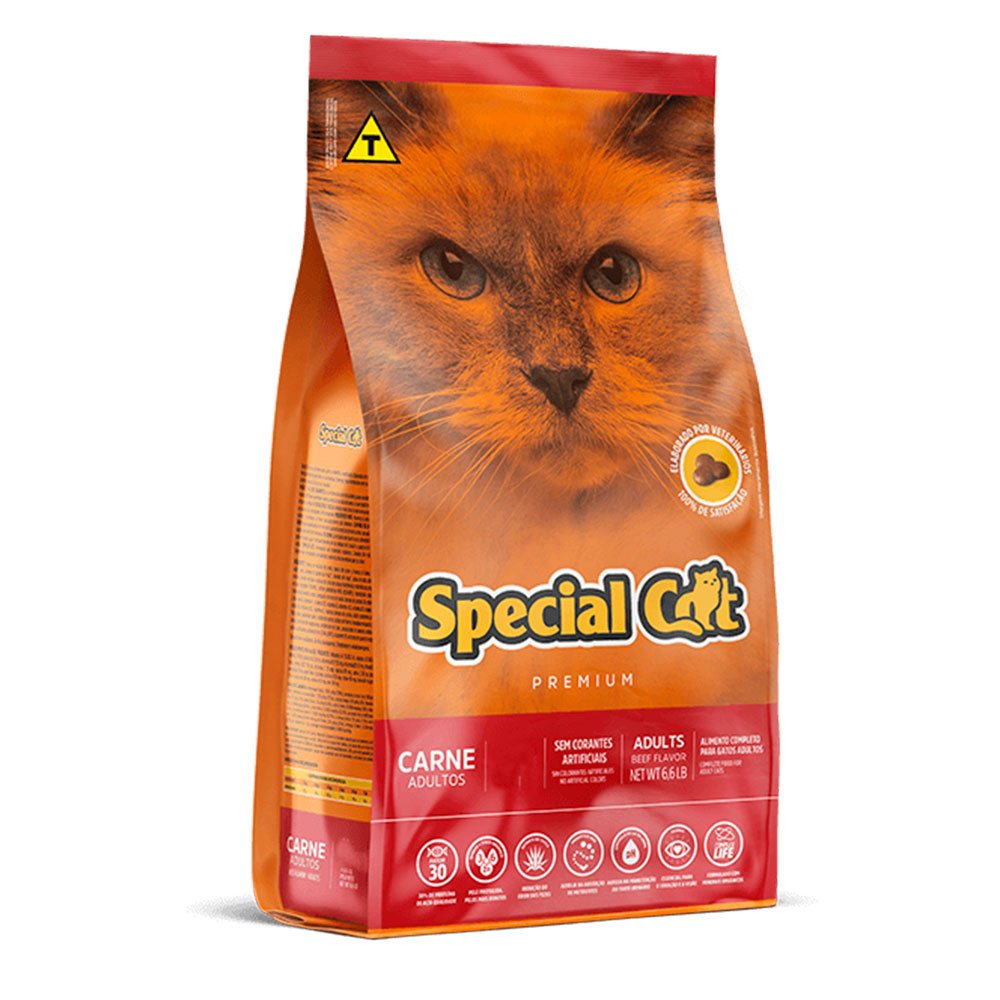 Ração Special Cat Premium Carne Para Gatos Adultos Carne - 20kg