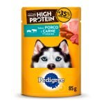 Ração Úmida Pedigree High Protein Sachê Cães Adultos - Porco e Carne Ao Molho 85g