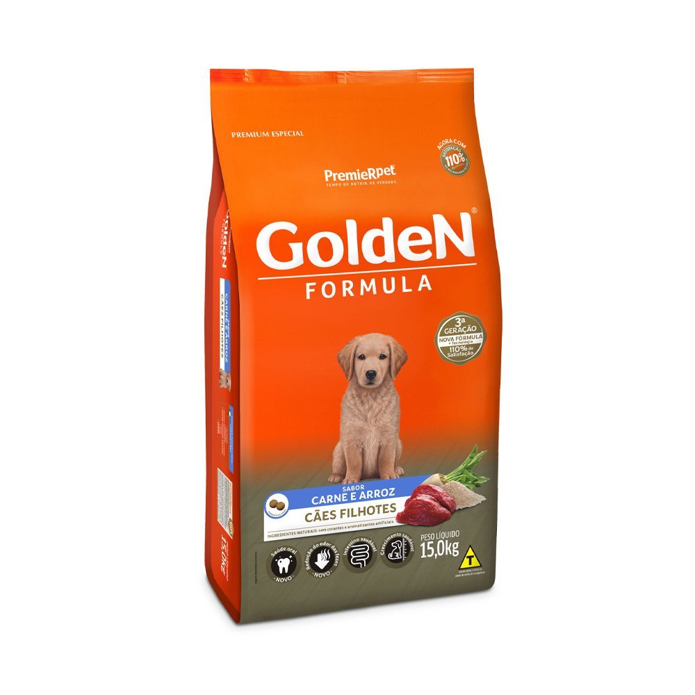 Ração Golden Fórmula para Cães Filhotes Carne e Arroz - 15kg