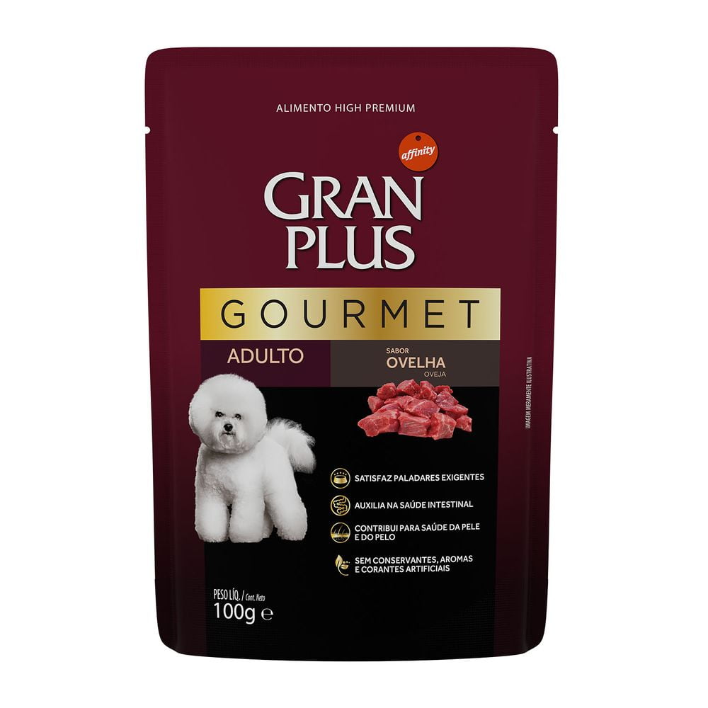 Ração Úmida Gran Plus Gourmet Sachê Menu Cães Adultos - Ovelha 100g