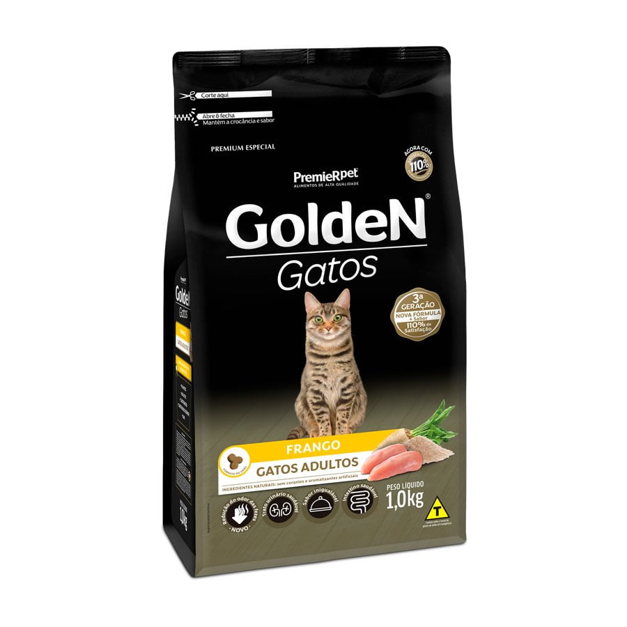 Ração Golden Gatos Adultos Frango - 1kg