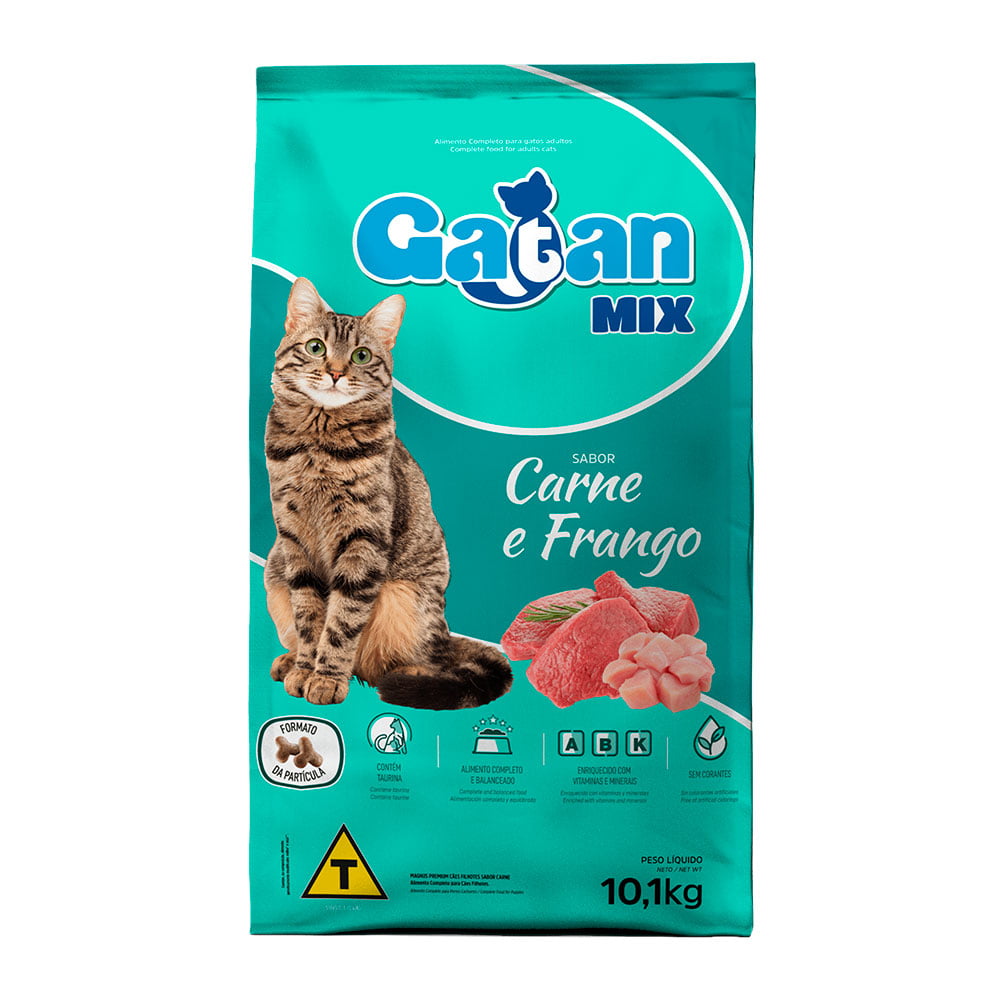 Ração Gatan Mix Para Gatos Adultos Carne e Frango - 10,1kg