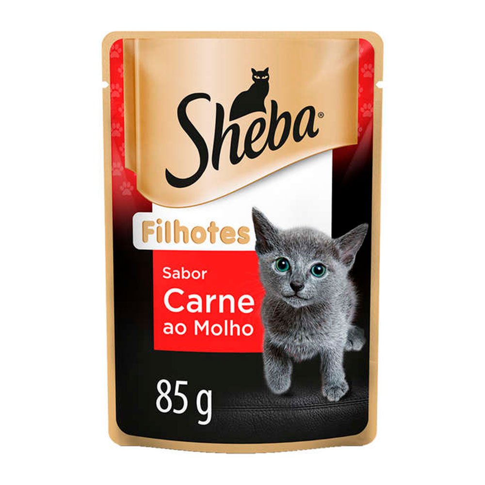 Ração Úmida Sachê Sheba Para Gatos Filhotes - Carne 85g